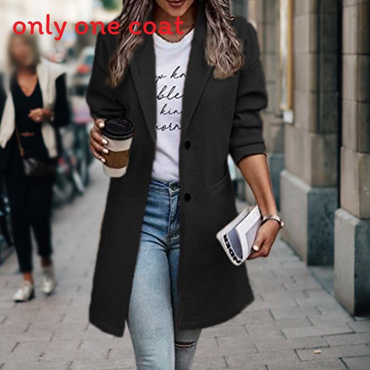 Womens Wool Coat Longlength Plus Size With Button Closure For Formal And Casual Wear