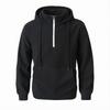 Men's Thick Hooded Sweatshirt, Stand Collar Half-Zip, Long Sleeve, Autumn/Winter, European Size, Casual Style.
