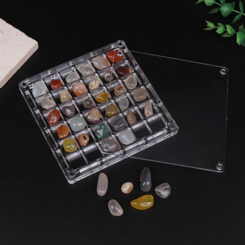 A Collection Of Natural Stones Storage Box For Children'S Experiments, 1Set Of Minerals And Gems For Creativity Gift