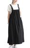 Übergröße Lang Einfarbig Schwarz [Gold Japan] Damenkleid/Jumpsuit, A-Linie, Farbe, Sommer/Herbst, goldy-1837, LL-3L,