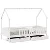 Kids  Bed with Drawers 80x200 cm Solid Pine Wood