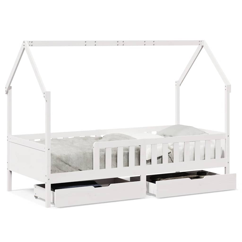 Kids  Bed with Drawers 80x200 cm Solid Pine Wood