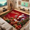 Christmas Winter Theme Crystal Velvet Floor Rug Personalized Custom Name Text Warm Carpet Home Decoration