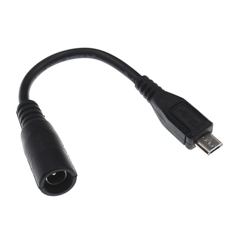 DC5.5 x 2.1mm Female Jack to Micro USB Male Plugs Power Connector Adapter Cable Extension Cord Support up to 5V3A 15W