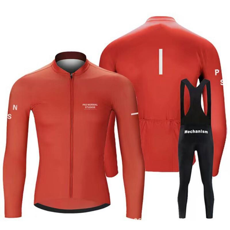 Mens Cycling Long Sleeve Jersey With Quick-Dry Milk Silk Fabric Dual-Arrow Gel Pad Mountain Road Bikes