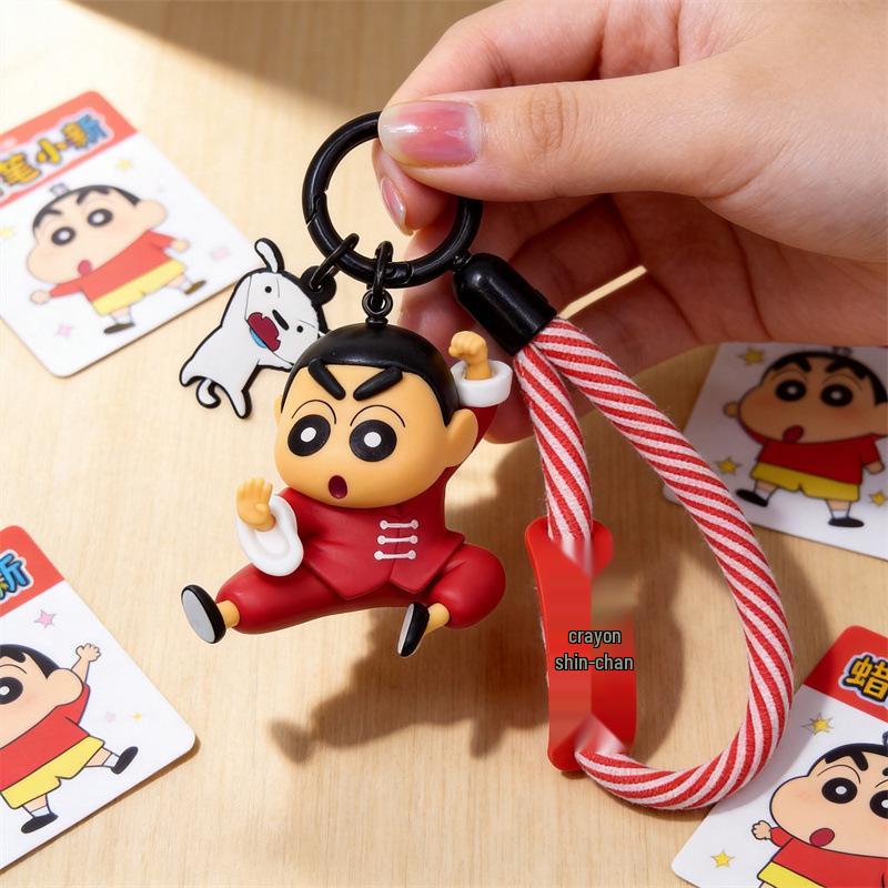 Crayon Shin-chan 3D Keychain & Lanyard: White Bag Charm Gift for Friends