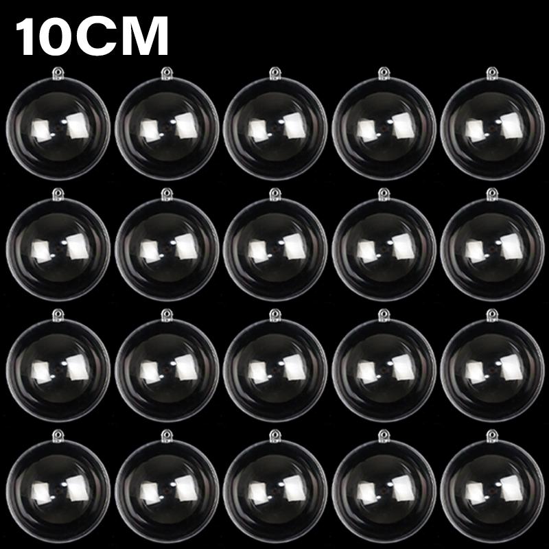 

Transparent Christmas Balls Plastic Fillable DIY Empty Ball Hanging Ball for Xmas Tree Pendent Ornaments New Year Party Decor 6PCS