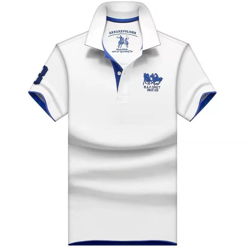 TrendHub Plussstørrelse 6XL 100% Bomull Herre Poloskjorter Kortermet Business Casual Herre T-skjorter Broderi Mann T-skjorter