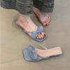 2025 Summer New Style Fashionable Comfortable Women Slippers Elegant Slipper Bow Shoes Women Casual Open Toe Flat Heel Slippers
