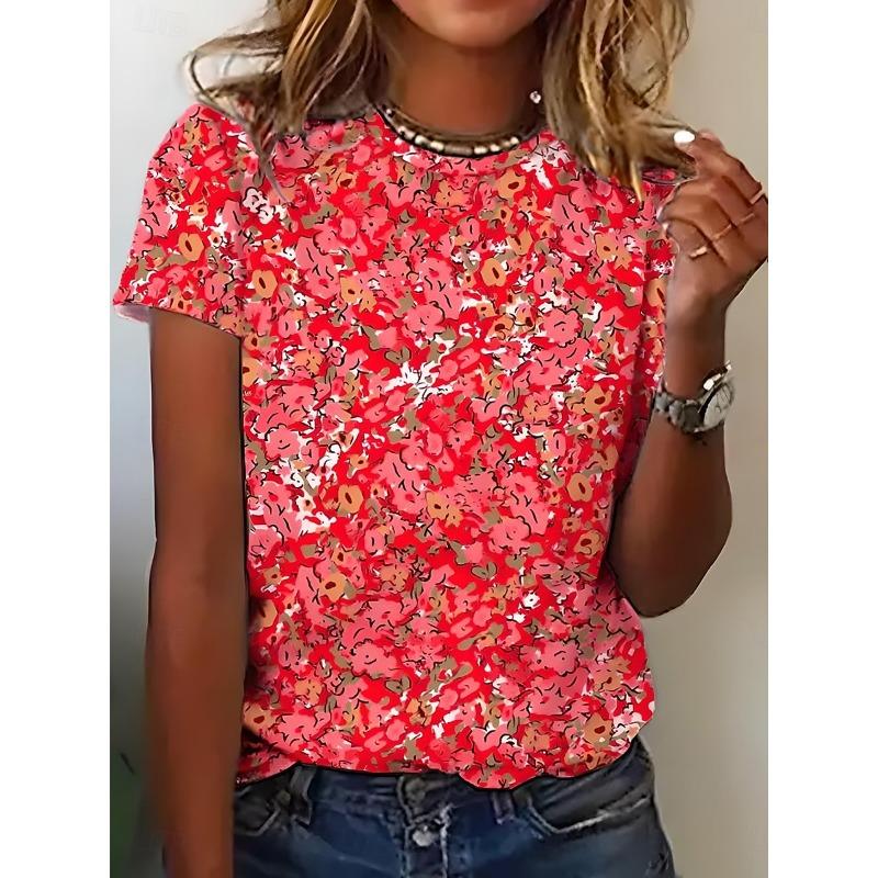 Casual T-shirt round neck short sleeved T-shirt