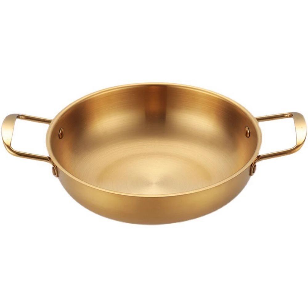 Ramen Pot Stainless Steel Cookware Saucepan Dry Pots With Handle Home Cooking Paella Pan Seafood Rice Pot Picnic Snack Plates