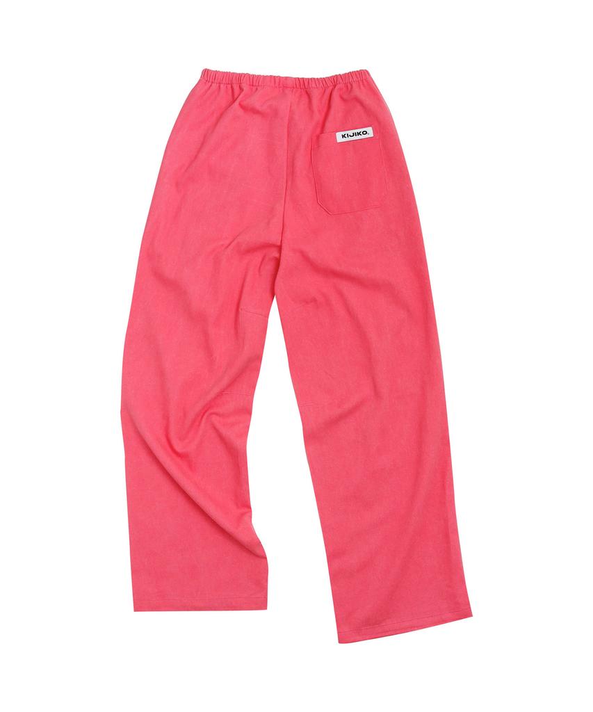 KIJIKO Ke613. Move Pigment Wide Pants Red