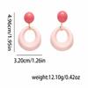 Colorful Round Drop Earrings Cute Contrast Color Eardrop  Summer Season