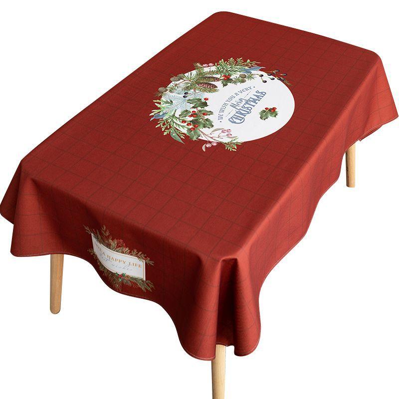 Nappe de Noël imperméable, anti-brûlure et anti-huile, nappe sans lavage, tapis de table, tapis de table basse, nappe