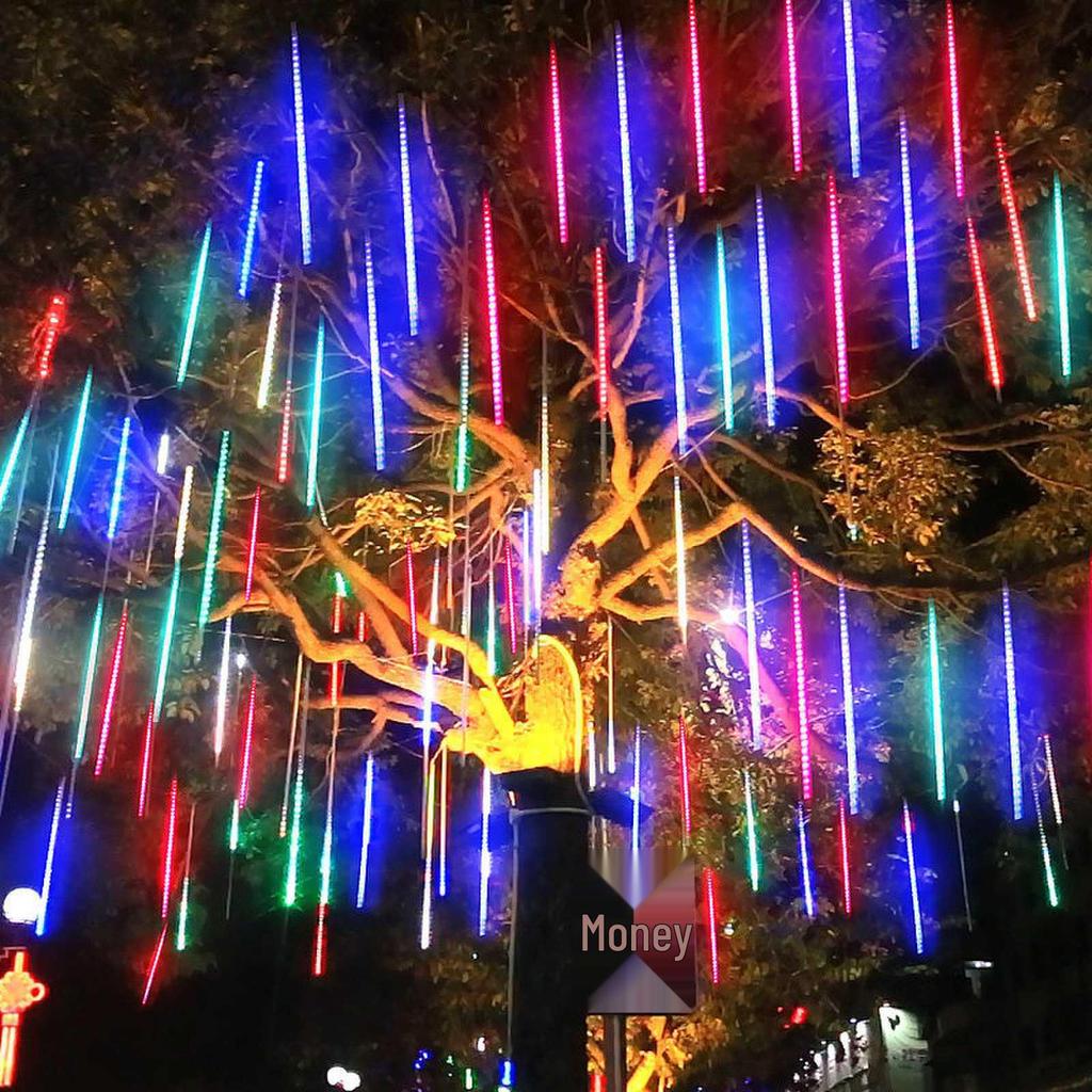 Solar Waterproof LED Meteor Shower String Lights for Outdoor Trees & Festival Decorations