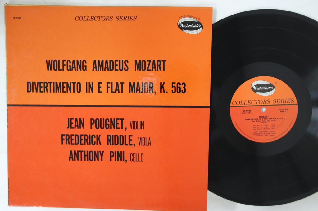 LP Record WOLFGANG AMADEUS MOZART, JEAN POUGN - Divertimento In E Flat Major, K.563 W9068 Westminster 1958 US Classical Used