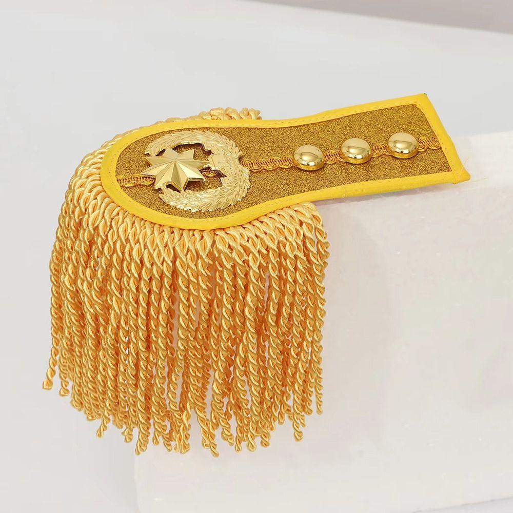 1Pair Multipurpose Tassel Fringe Epaulets Colorful Jackets Overcoats Epaulett for Drum Horn Band