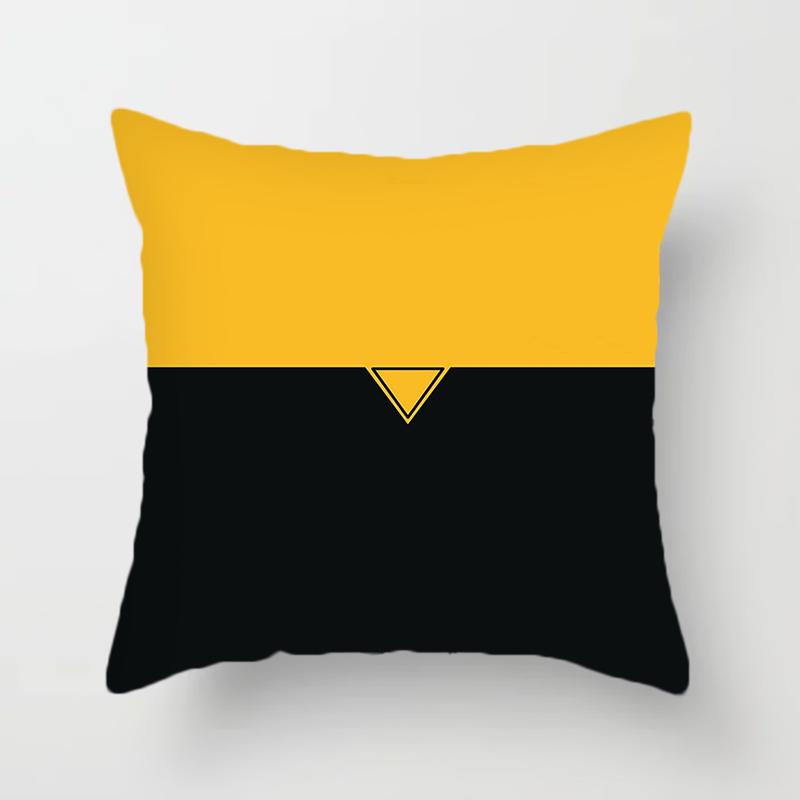 Home Decor Yellow Geometric Pattern Decorative Pillowcase    Sofa Cushion Cover