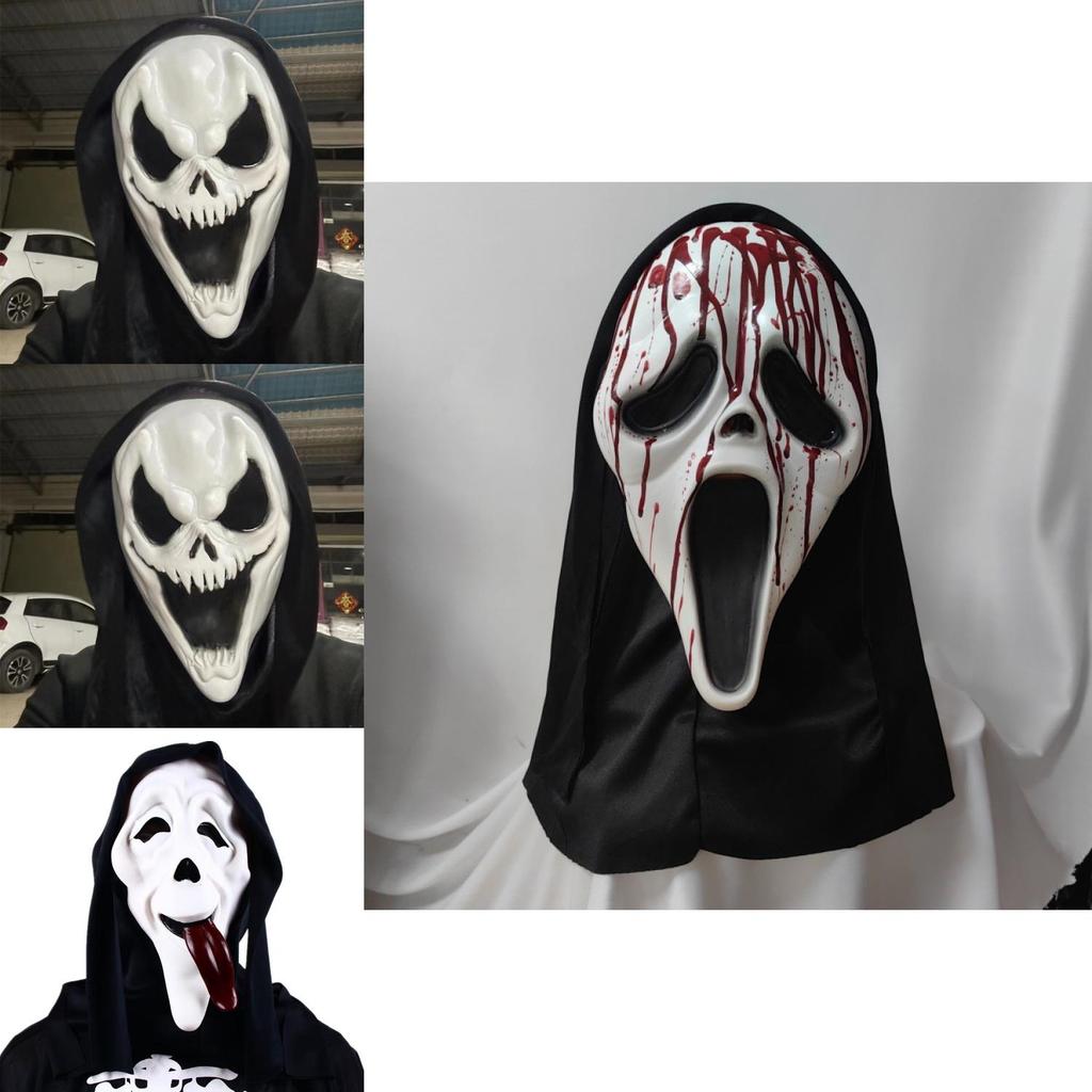 Scream Geist Latexmaske Horror Kostümzubehör für Halloween-Partys