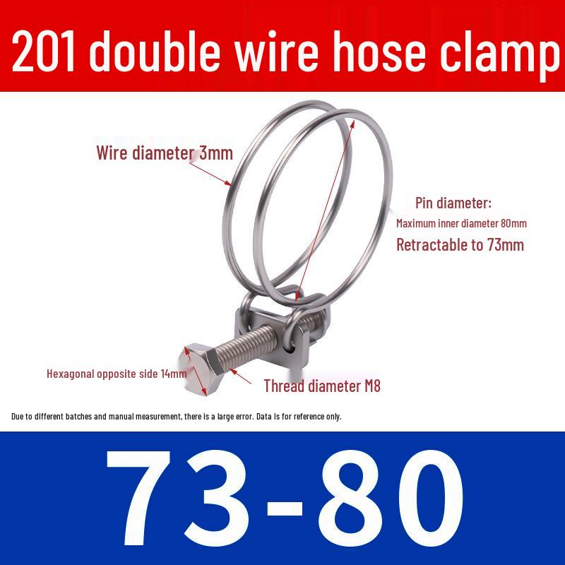 Doppeldraht-Schlauchschelle aus Edelstahl für Feuer-, Wasser-, Gasleitungen - Verdickt