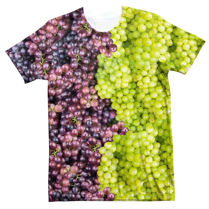 Fashion 3d Printed Fruit T Shirt For Men Vegetables Graphic T-Shirt Tops Women Summer Round Neck Short Sleeves Street Tee Shirts