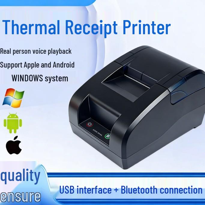 58mm Bluetooth/WiFi Thermal Receipt Printer with Voice-Activated Order Processing & Inventory Management for Supermarkets.