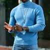 Men S High Neck Slim Fit Solid Color Pullover Knit Sweater