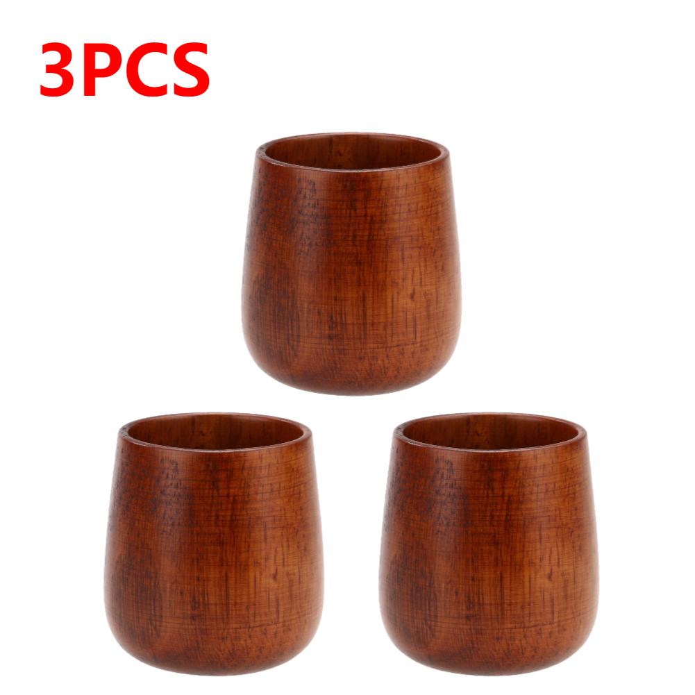 1-10PCS Coffee Cup Handmade Natural Jujube Wooden Cup Household Vintage Creative Eco-friendly Primitive Drinkware Accessories