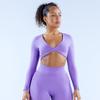 Europäisches & Amerikanisches Damen V-Ausschnitt Twist Yoga Crop Top