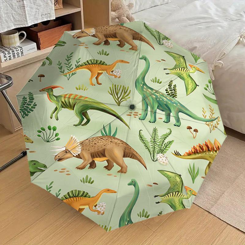 1PC dinosaur patternAutomatic Open/Close Umbrella with Windproof, 8-Rib Sturdy Canopy, Durable Ribs, Fashionable Design, Outdoor Accessory, Fun Prin,