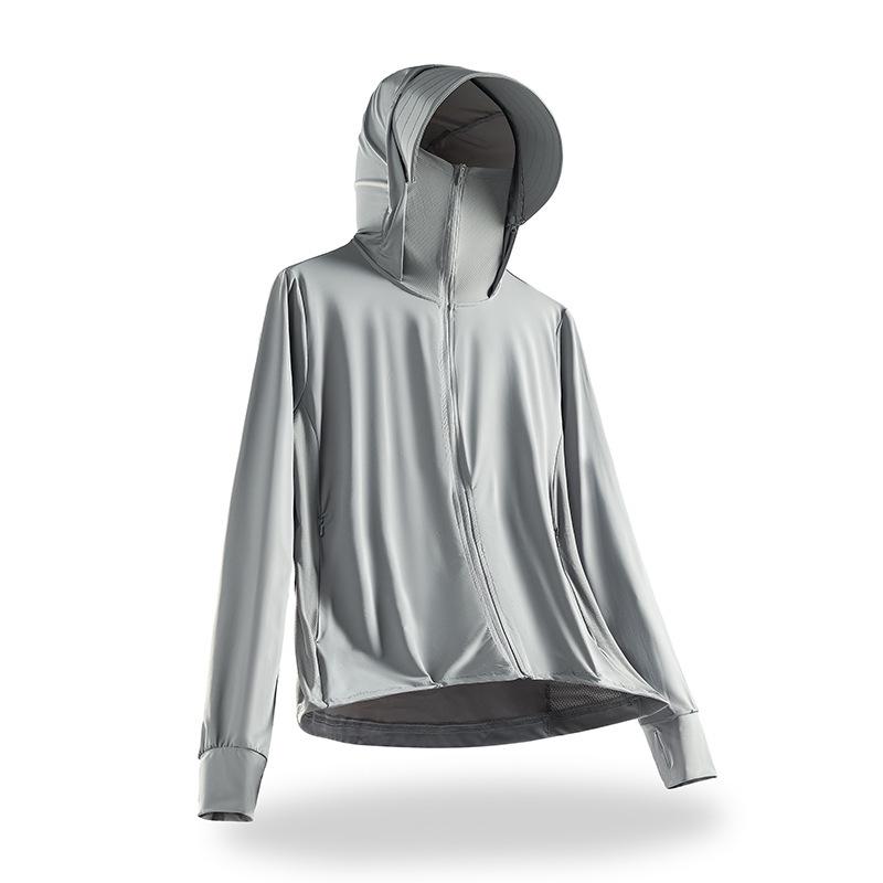 Unisex UPF50+ Sun Protection Jacket with Detachable Hat Brim for Cycling and Hiking