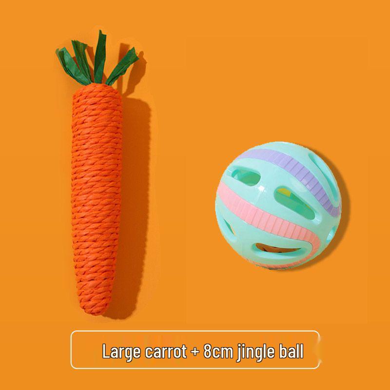 Durable Chewable Cat and Dog Toy: Self-Teasing Carrot Stick for Boredom Relief