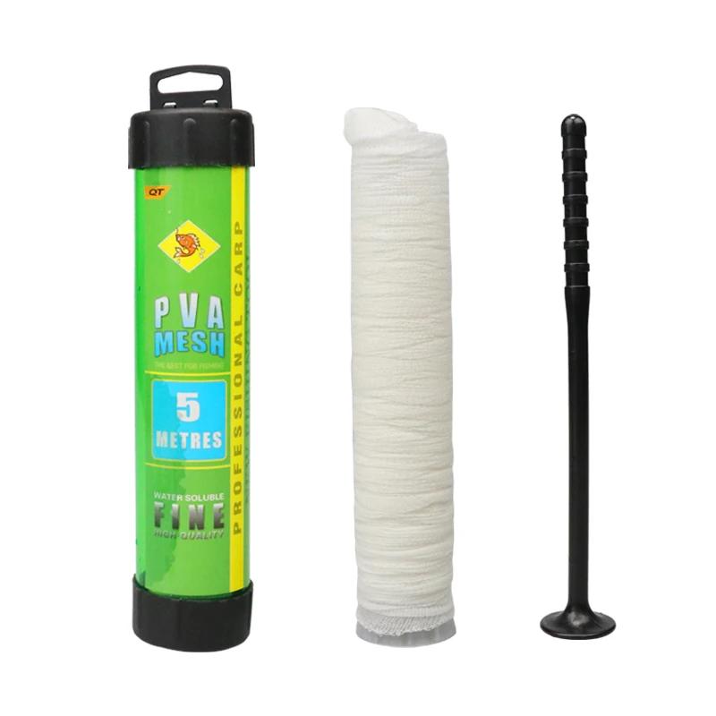 1PC 5M Water Dissolving PVA Narrow Mesh Tube Net Carp Fishing Net Lures Refill Plunger Bar Tackle Carp Fishing Accessories Trap