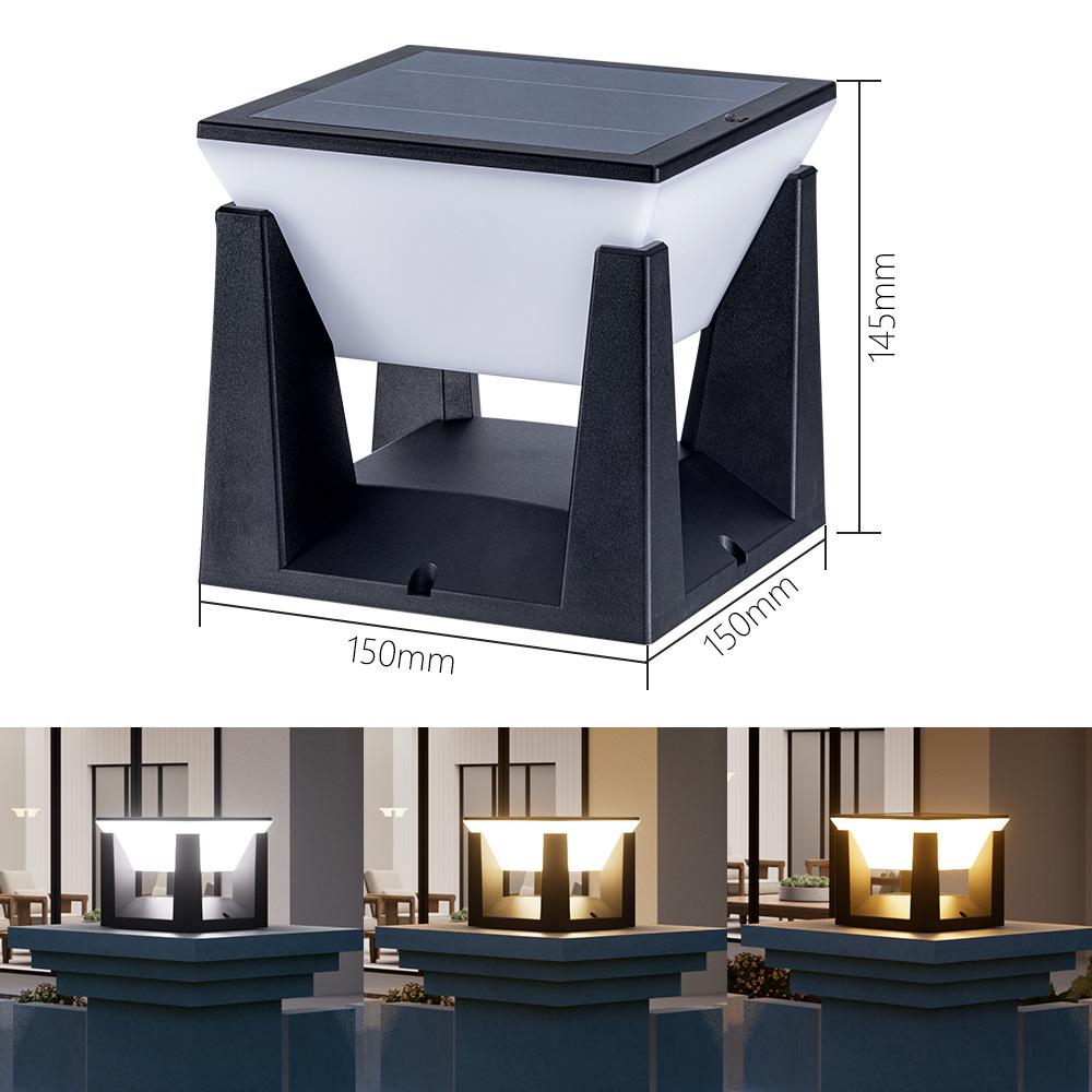 Waterproof Modern Solar Pillar Light for Outdoor Courtyard, Villa Gate, and Railing