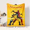 Custom Name Wolverine Deadpool Flannel Blanket Throw Blanket Soft Warm Sofa Bed Decor Unique Gift