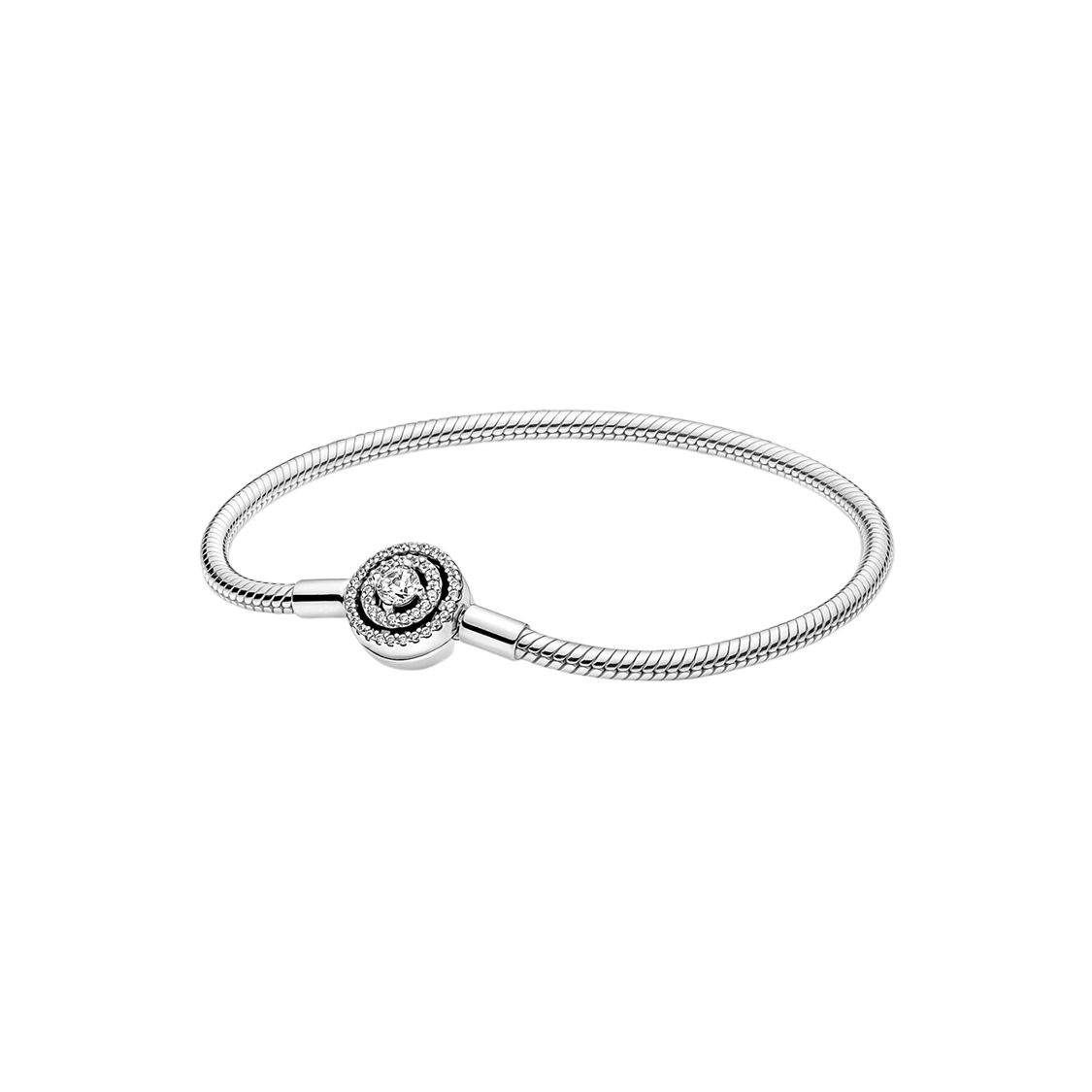 Pandora Halo Chain Snake Chain Bracelet Women bracelet Silver 590038C01 17