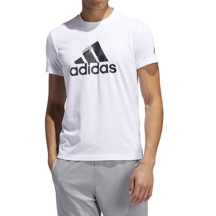 Adidas T Shirts Men's White Crew Neck Moderate FT2816