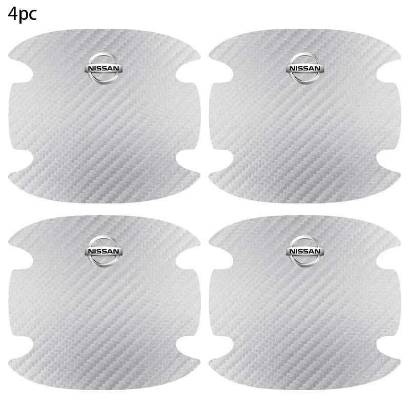 4 Stück Kohlefaser Auto Türschale Griff Kratzschutz Aufkleber für Nissan Nismo Juke Note Versa Almera X-Trail Xterra Qashqai