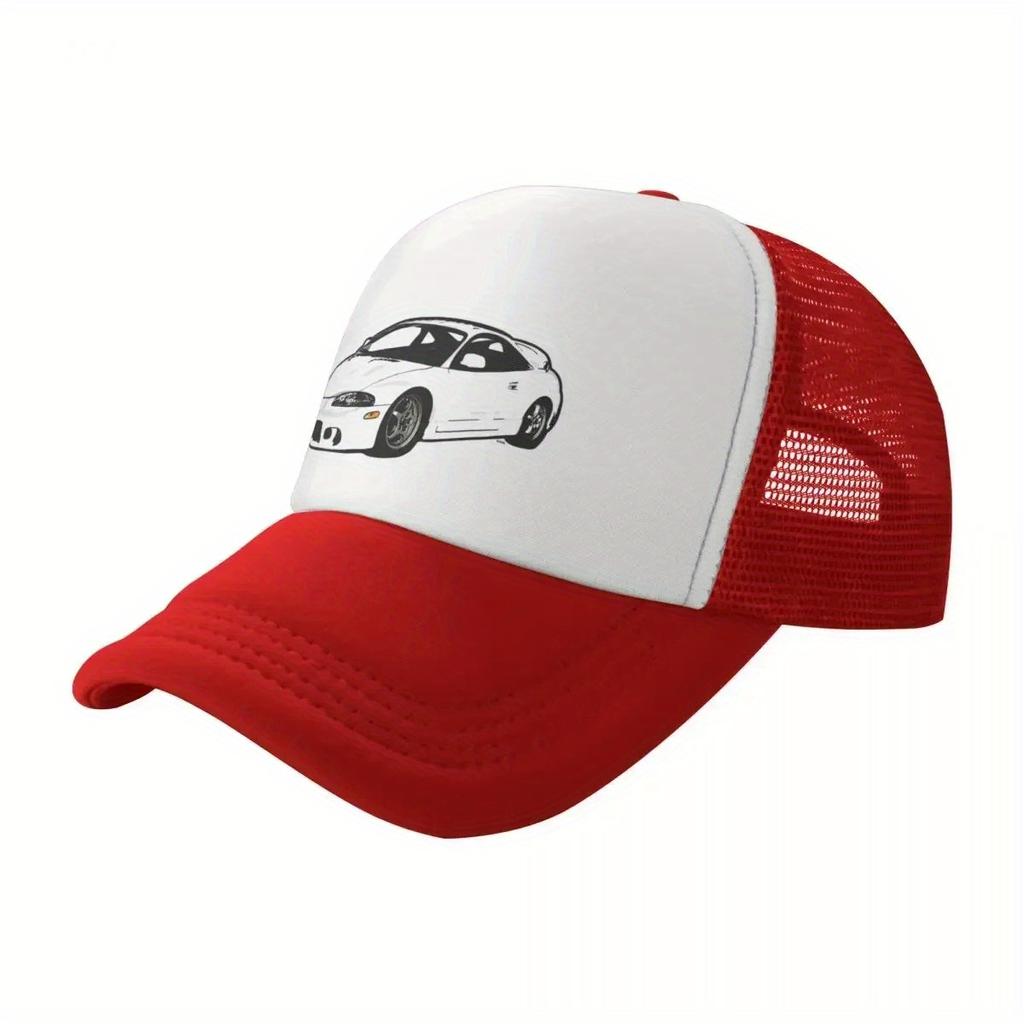 Sport Car Trucker Hat Breathable Mesh Back Baseball Cap Outdoor Casual Headwear for Enthusiasts