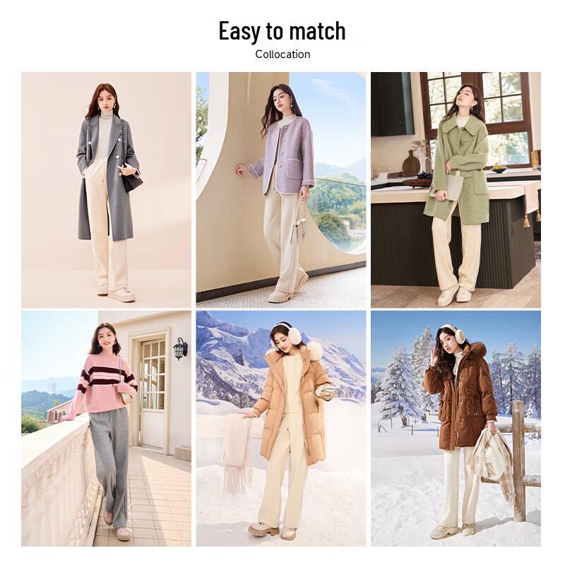 Xiangying Women's High-Waist Straight-Leg Casual Pants