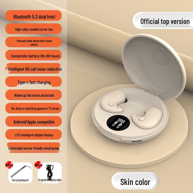 Y29 In-Ear Ultra-Thin Sleep Bluetooth 5.3 Earbuds: High Sound Quality, Long Battery Life, Digital Display.