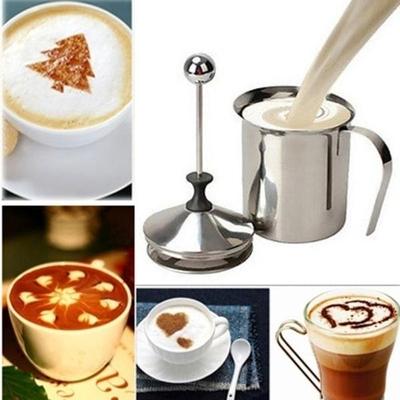 Manual Milk French Press Coffee Maker Stainless Steel Hand Pump Milk Foamer Handheld Milk Jug