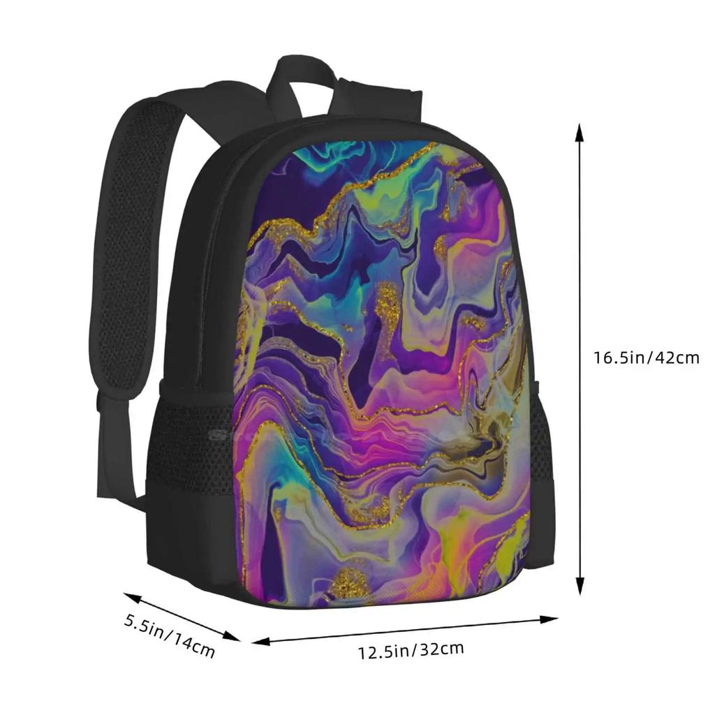 Sparkling Ink Splashes In Mermaid Colors With Gold Glitter Hot Sale Backpack Fashion Bags Ink Ink Splash Ink Art Ink Textures