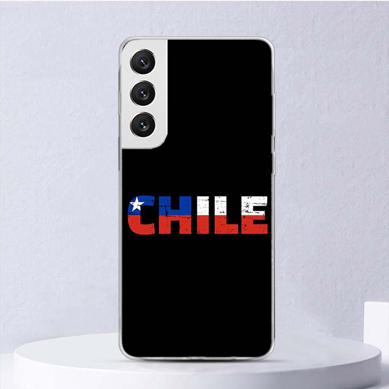 Chile Flag Soft Case For Samsung Galaxy S25 S24 S23 S22 Ultra Phone Cover S21 S20 FE S10 Plus S25Edge + Funda Coque