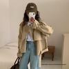 Women's Korean-Style Casual Loose Petite Trench Coat - Versatile Short Jacket for Spring & Autumn 2024