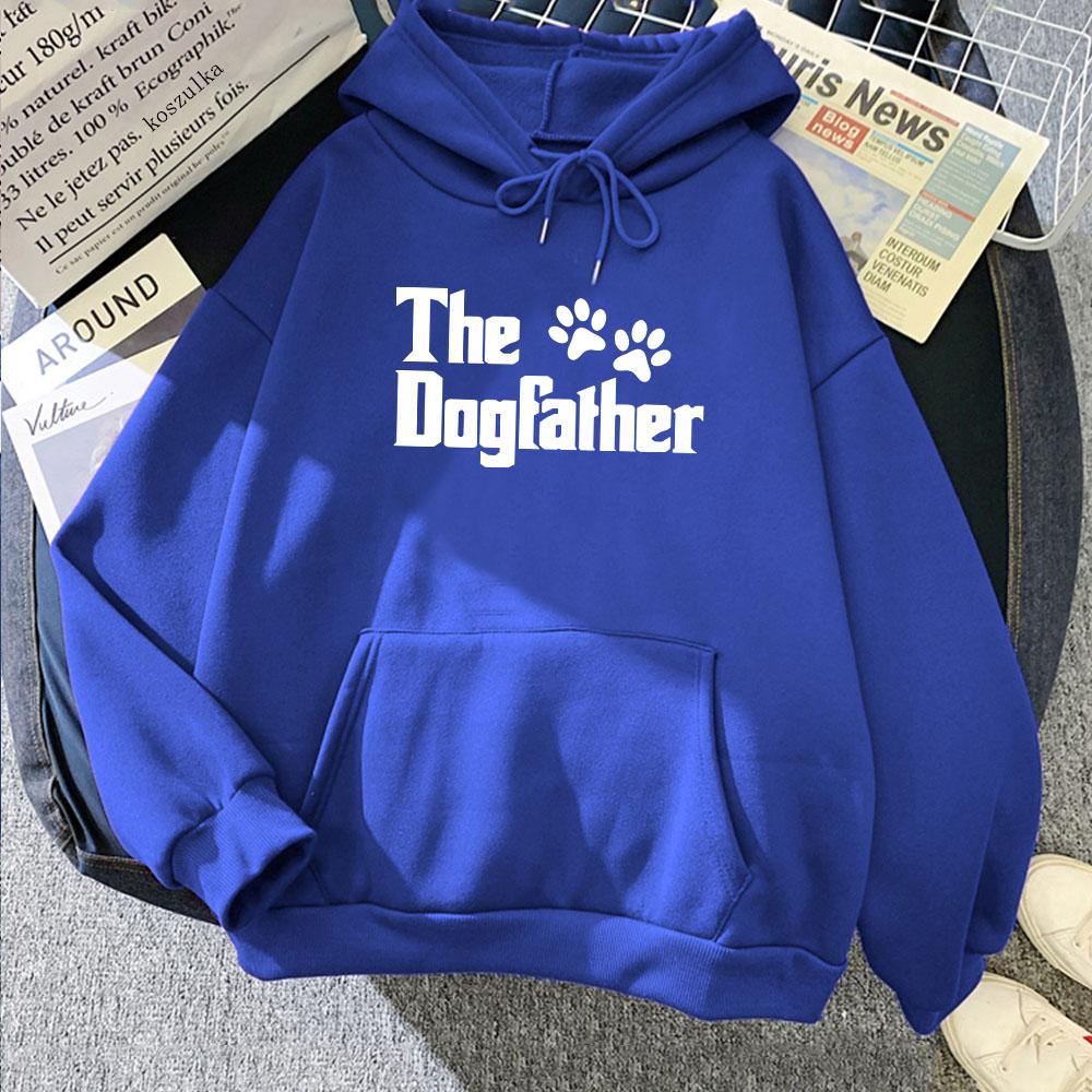 Cartoon The Dogfather Graphic Hoodies Streetwear Winter Long Sleeve Hooded Pullovers Women/Men Clothes Fleece Pocket Sweatshirts
