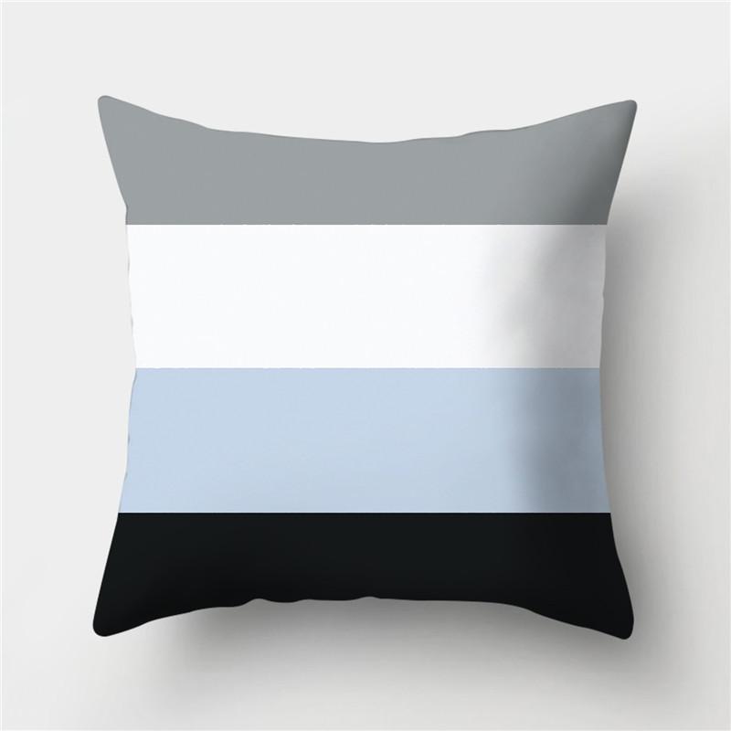 Grey Blue Pillowcase Geometric Cushion Cover Peach Skin Cushion Sofa Cushion Cushion Pillowcase Home Decor Pillowcase
