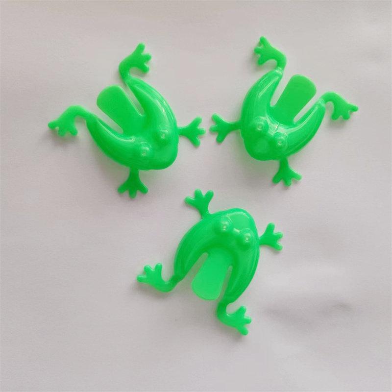90er-Jahre-Nostalgie: Kleines Hüpfendes Plastikfrosch Spielzeug - Klassischer Retro Hüpfender Frosch für Kinder