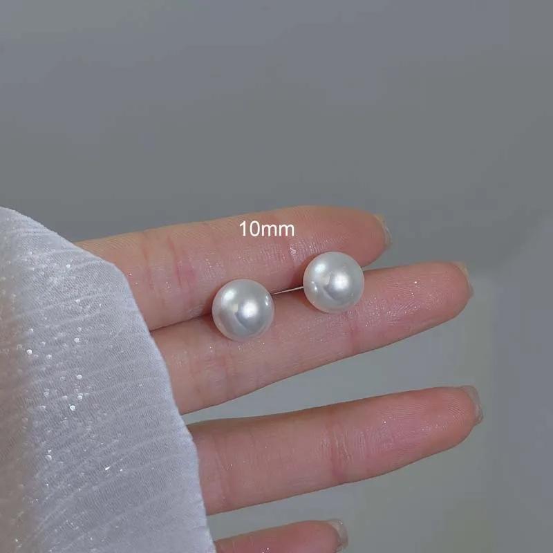 

JWER New Trendy Vintage Japan Korean Hoop Earrings For Women Handmade Sweet Simulated Pearl Circle Y2K Jewelry Pendientes Gifts