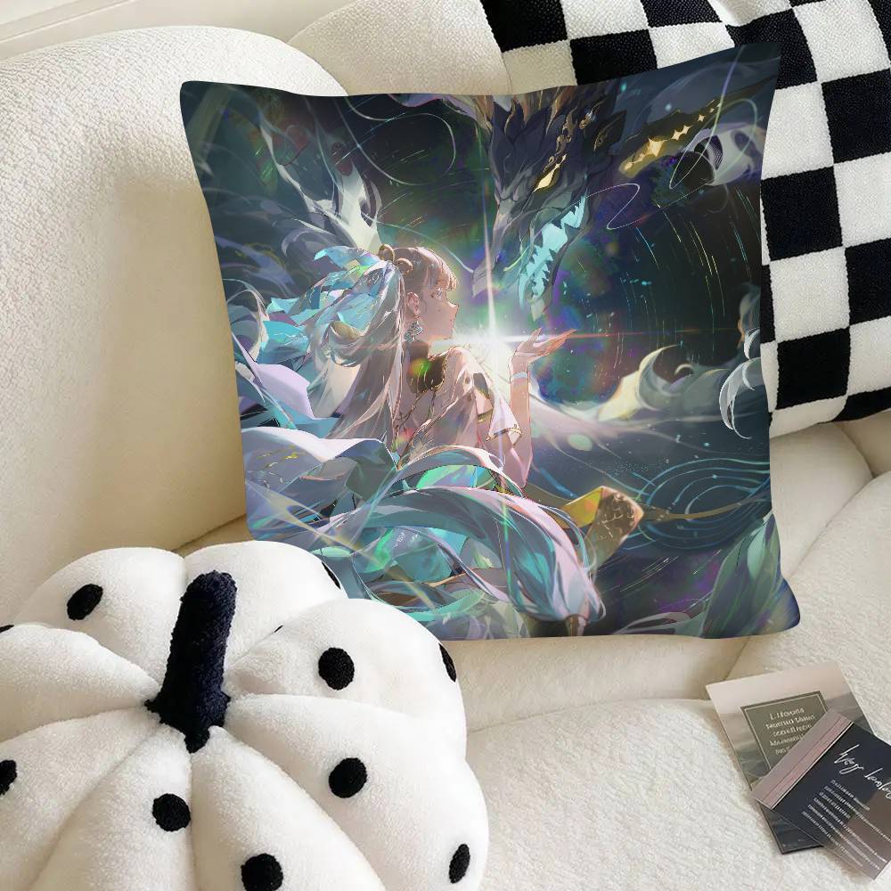 Hot Game Wuthering Waves Jinhsi Pillow Case Fashion Square Pillowcase Bedroom Sofa Room Ins Decoration Leisure